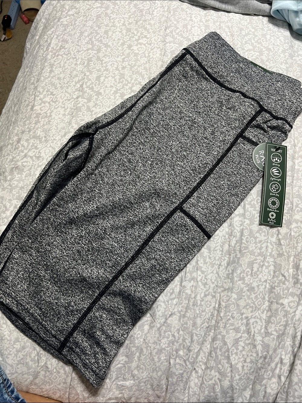 Women’s Heather Gray Bike Shorts with Side Pocket